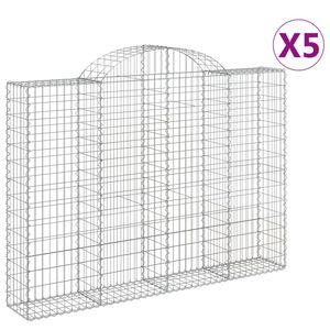 vidaXL Lučne gabionske ko&scaron;are 5 kom 200x30x40/60 cm pocinčano željezo