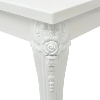 vidaXL Blagovaonski stol visokog sjaja bijeli 116 x 66 x 76 cm