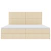 vidaXL Krevet s prostorom za pohranu s LED-om Krema 200 x 200 cm