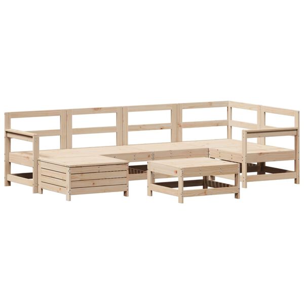 vidaXL 7-dijelni set vrtnih sofa od masivne borovine