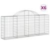vidaXL Lučne gabionske ko&scaron;are 6 kom 200x30x80/100 cm pocinčano željezo