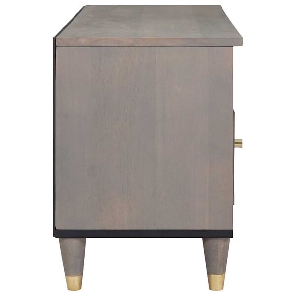 vidaXL TV ormar s ladicama Siva 100 x 33 x 46 cm Čvrsto drvo manga