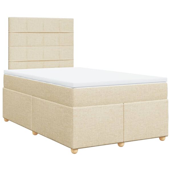 vidaXL Krevet box spring s madracem krem 120 x 190 cm od tkanine