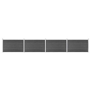 vidaXL Set panela za ogradu WPC 699 x 105 cm crni