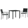 vidaXL Vrtni set za objed 5 pcs Crna PE ratan