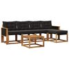 vidaXL Set vanjskih sofa 6 kom. Prirodna i crna