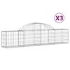 vidaXL Lučne gabionske ko&scaron;are 3 kom 200x30x40/60 cm pocinčano željezo