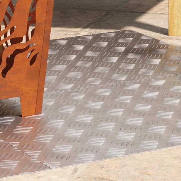 vidaXL Stepenica Pravokutni 4 pcs Srebrno 80 x 50 cm Aluminij