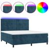 vidaXL Krevet box spring s madracem LED tamnoplavi 160x200 cm bar&scaron;un