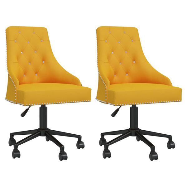 vidaXL Okretne blagovaonske stolice 2 kom žute bar&scaron;unaste