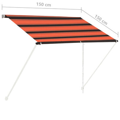 vidaXL Tenda na uvlačenje 150 x 150 cm narančasto-smeđa