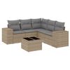 vidaXL 6-dijelni set vrtnih sofa s jastucima bež od poliratana