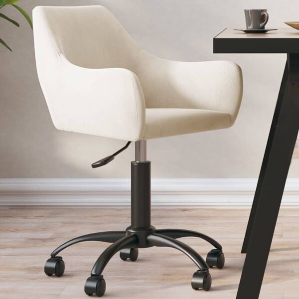 vidaXL Okretna blagovaonska stolica krem bar&scaron;unasta