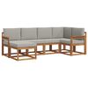 vidaXL Set vanjskih sofa s jastukom 6 pcs Prirodna i svijetlo siva