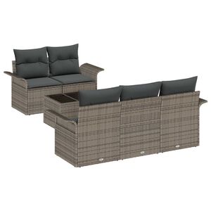 vidaXL Sjedeća garnitura za vrt s jastukom 6 pcs Siva 55 x 55 x 37 cm