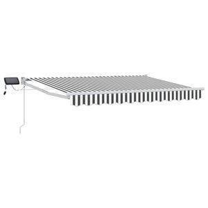 vidaXL Ručna zlačivna tenda s LED diodama Antracit i bijelo 2,5 x 2 m