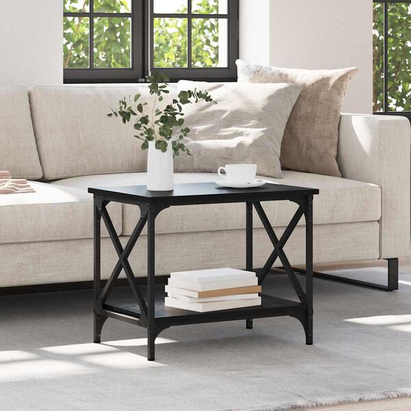 vidaXL Bocni stol Crni hrast 55 x 38 x 45 cm Konstruirano drvo