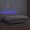 vidaXL Krevet box spring s madracem LED krem 180x200cm od umjetne kože