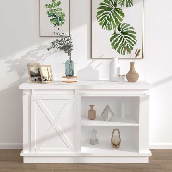 vidaXL Mini set za klizna vrata ormarića ugljični čelik bijeli 152 cm