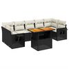 vidaXL 8-dijelni set vrtnih sofa od poliratana s jastucima crni