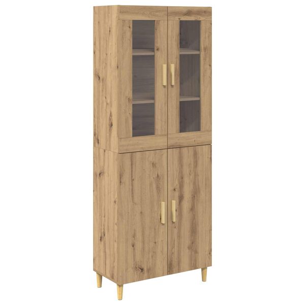 vidaXL Highboard Umjetnički hrast 69,5 x 34 x 180 cm