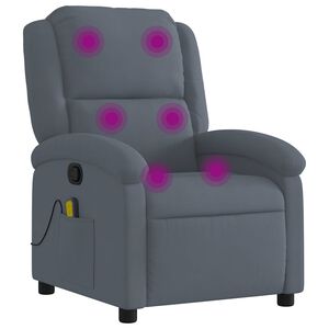 vidaXL Masažni naslonjač tamnosiva bar&scaron;unasti