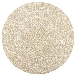 vidaXL Ručno rađeni tepih od jute bijele i prirodne boje 90 cm