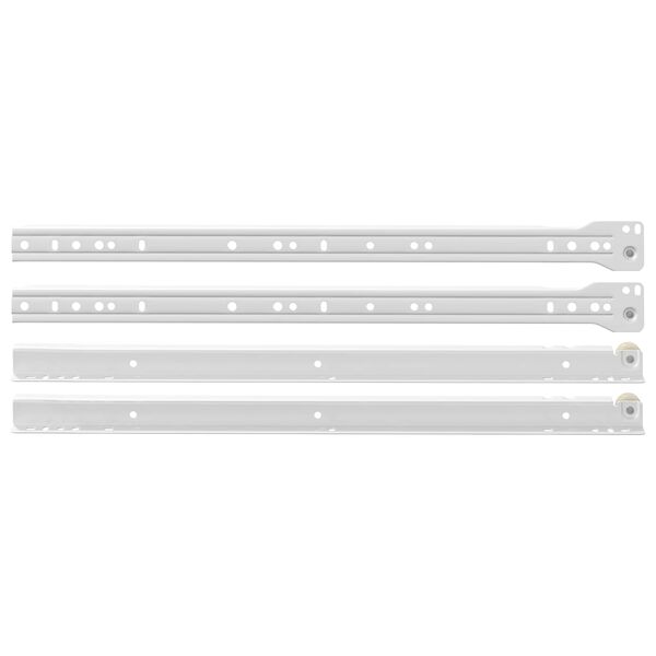 vidaXL Klizač za ladice 49 pcs Bijelo Čelik