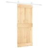 vidaXL Klizna vrata Prirodna i bijela 85 x 210 cm Čvrsta borovina
