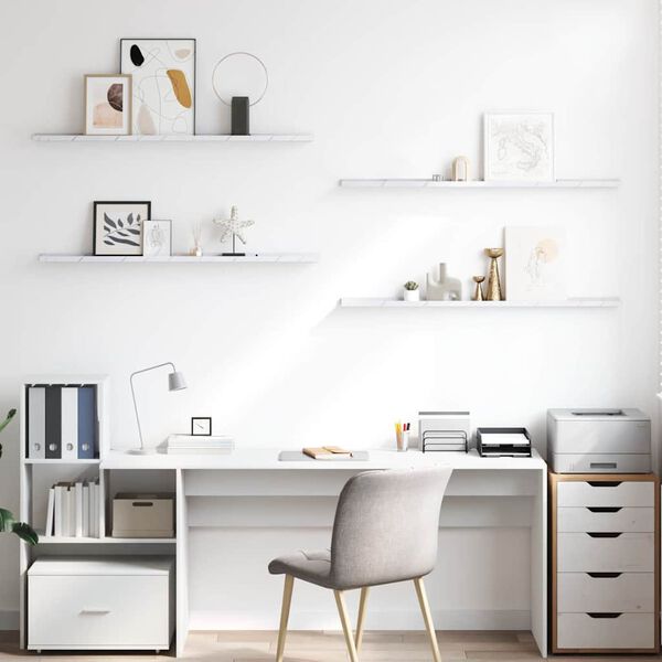 vidaXL Polica na zidu s policom 4 pcs Bijeli mramor 115 x 9 x 3 cm