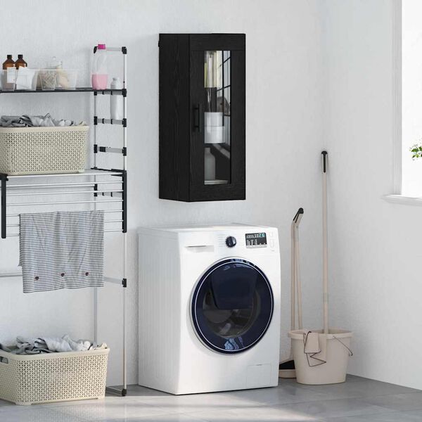 vidaXL Zidni ormarić Crni hrast 34,5 x 34 x 90 cm