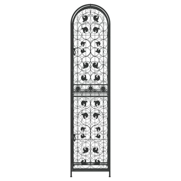 vidaXL Stalak za vino za 73 boce crni 45 x 36 x 200 cm kovano željezo