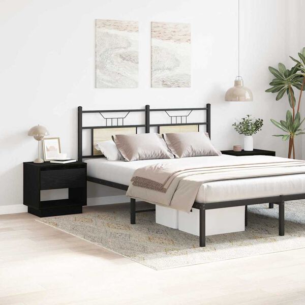 vidaXL Noćni ormarić s ladicama 2 pcs Crni hrast 45 x 34 x 44 cm