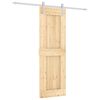 vidaXL Klizna vrata Prirodna i bijela 70 x 210 cm Čvrsta borovina