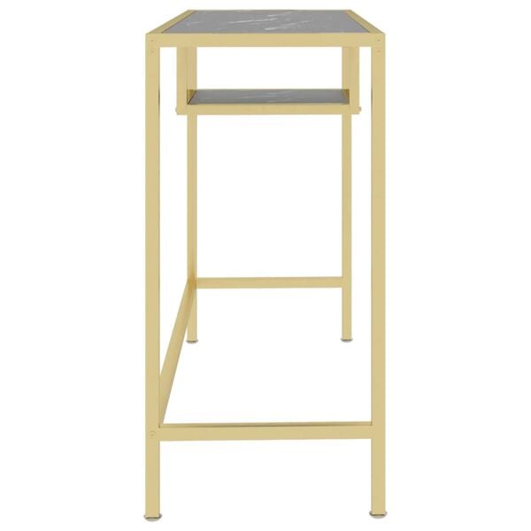 vidaXL Stol za računalo boja crnog mramora 100x36x74 cm kaljeno staklo