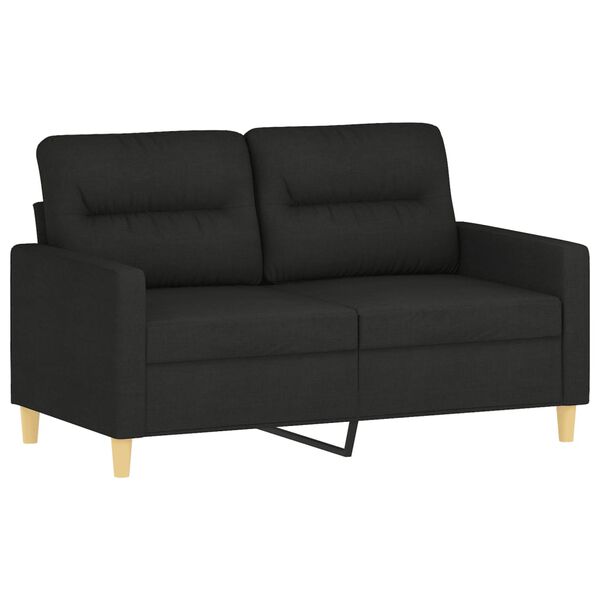 vidaXL 4-dijelni set sofa s jastucima crni od tkanine