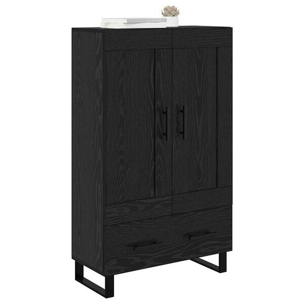 vidaXL Highboard Crni hrast 69,5 x 31 x 115 cm Konstruirano drvo