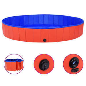 vidaXL Sklopivi bazen za pse crveni 200 x 30 cm PVC