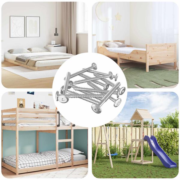 vidaXL Drvene vijake 1350 pcs Srebrno Čelik