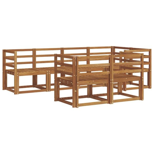 vidaXL Set vanjskih sofa s jastukom 7 pcs Prirodna i antracit