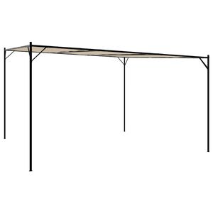 vidaXL Sjenica bež 4 x 4 m 180 g/m&sup2; od tkanine i čelika