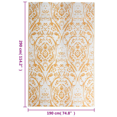 vidaXL Vanjski tepih narančasto-bijeli 190 x 290 cm PP
