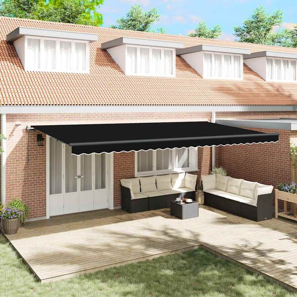 vidaXL Tkanina za tende s Crna 600 &times; 300 cm Poliester