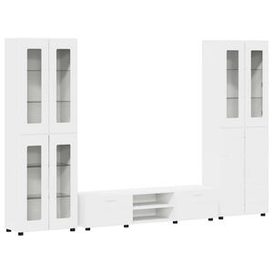 vidaXL Set TV komoda s ladicama FLORIN 3 pcs Bijelo Konstruirano drvo
