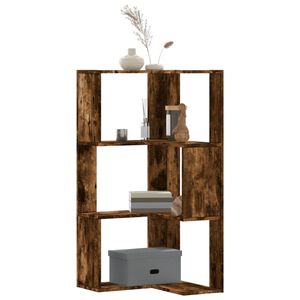 vidaXL Kutni regal za knjige 3 razine boja hrasta 50x50x102 cm drveni