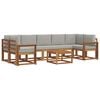 vidaXL Set vanjskih sofa s jastukom 8 pcs Prirodna i svijetlo siva