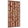 vidaXL Vrtni zidni ukras 105 x 55 cm čelik COR-TEN s uzorkom bambusa