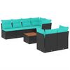 vidaXL 8-dijelni set vrtnih sofa od poliratana s jastucima crni