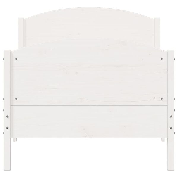 vidaXL Okvir kreveta bez madraca bijeli 90 x 200 cm masivna borovina