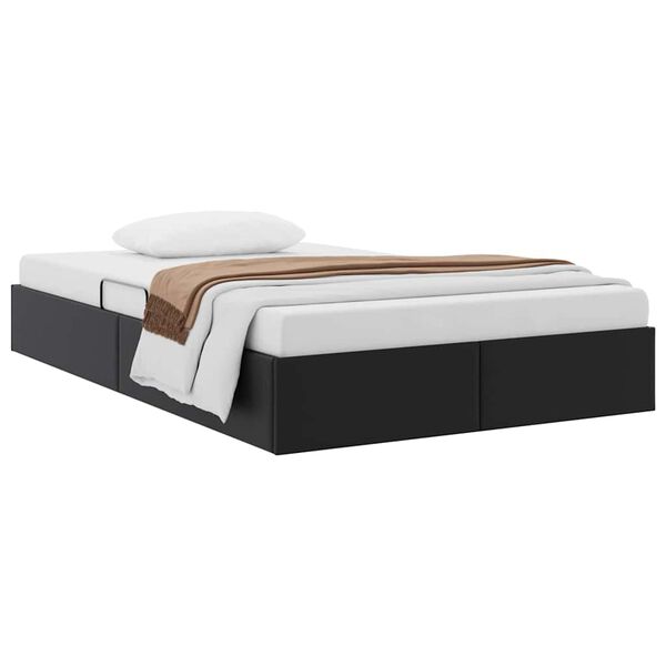 vidaXL Krevet s od storage s madracem Crna 120 x 200 cm Umjetna koža